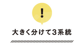 大きく分けて3系統